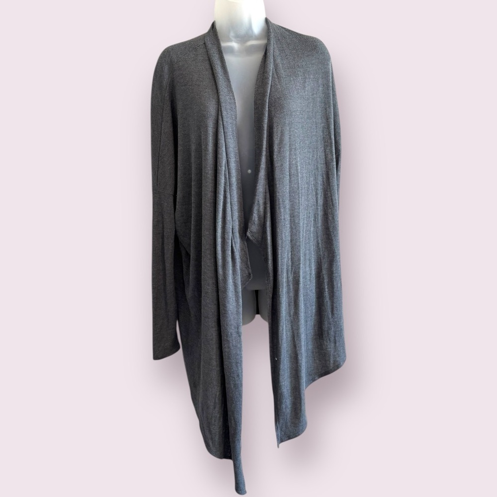 Abercrombie Gray Open Front Cardigan High Low Hem Size S
